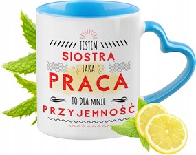 Nővérnek Kék Bögre Szív Alakú Füllel Kávé Ajándék