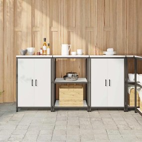 Konyhai Tároló Készlet polcokkal 3 pcs Fehér 180 x 50 x 92 cm