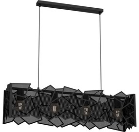 Csillár zsinóron CAMO 4xE27/15W/230V fekete