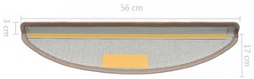 10 db világosbarna lépcsőszőnyeg 56x17x3 cm