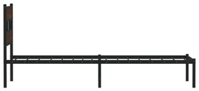 barna tölgy színű fejtámlás ágykeret matrac nélkül 100 x 190 cm