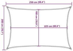 barna HDPE napvitorla 160 g/m² 2 x 2,5 m