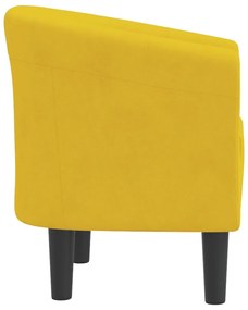 citromsárga bársony kagylófotel