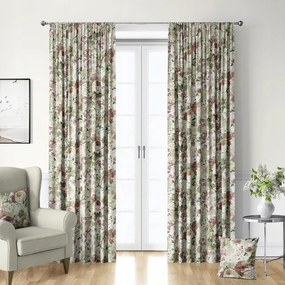 Függöny Világos Virágokkal Velvet Szalaggal 145cm széles x 235 cm magas