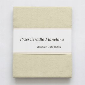 Flanel Krémes Gumis Lepedő 160x200 Flanel Krém