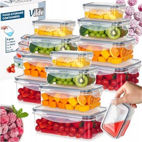 12x Konyhai légmentesen záródó ételtároló dobozok tömítéssel tároló szett