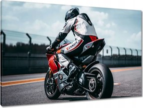 Vászonkép 90x60 Motoros a pályán