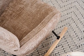 Hintaszék, relaxációs szék kordbársony kárpitozással, bézs-khaki színű