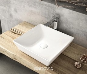Sanovit DECENTE - PULTRA ültethető - Top Counter - porcelán mosdó - - 40 x 40 cm