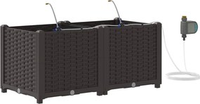 vidaXL Kerti cserép 2 pcs Barna Acél