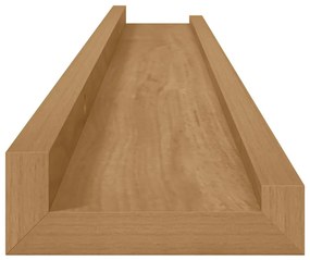 vidaXL Falpolc polcokkal tárolóval 4 pcs Barna 80 x 9 x 3 cm Faanyag