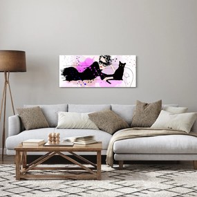 Kép - Nő egy fekete macskával (120x50 cm)