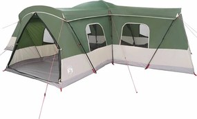 vidaXL 16-Fős sátor tetővel tárolóval Zöld 680 x 510 x 210 cm