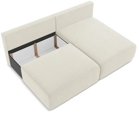 Krémszínű kinyitható-tárolóhelyes sarokkanapé (jobb oldali) Kalena – Makamii