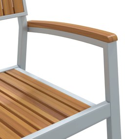 Kerti étkezőszett 9 részes Szürke Alumínium Tartós