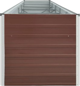 vidaXL barna horganyzott acél kerti magaságyás 400 x 80 x 77 cm
