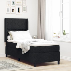 Boxspring Ágy Mattal és LED Fekete 80x200 cm Szövet