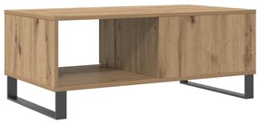 kézműves tölgy színű szerelt fa dohányzóasztal 90x50x36,5 cm