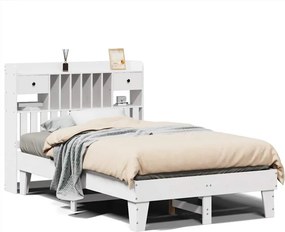 vidaXL fehér tömör fenyőfa ágy matrac nélkül 135 x 190 cm
