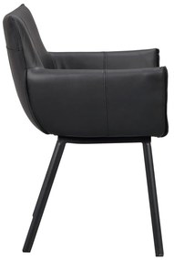 Fekete kárpitozott étkezőfotel szett 2 db-os Hinckley – Rowico