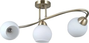 ITALUX PND-40692-3-AB BEVIO Mennyezeti Csillár Antik Sárgaréz, Fehér, Opál E27 IP20
