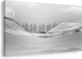 Kép - ezüst táj (90x60 cm)