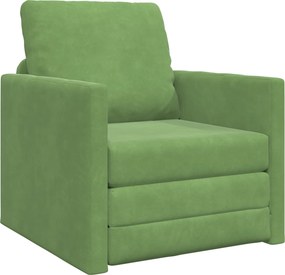 vidaXL Kanapéágy 60cm Világos zöld Bársony