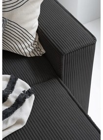 Antracitszürke kordbársony kinyitható sarokkanapé (bal oldali-U alakú) Brave Dave – Miuform