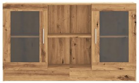 kézműves tölgy színű szerelt fa tálalószekrény 120x30,5x70 cm