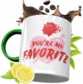 Zöld Bögre Valentin Napra Szerelmeseknek fényképes nyomtatással