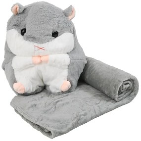 Plüss HÖRCSÖG szürke babatakaróval belül