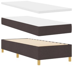 Boxspring Ágy Mattal &amp; LED Sötétbarna 80x200 cm Szövet