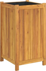 vidaXL tömör akácfa kerti virágtartó béléssel 42 x 42 x 75 cm