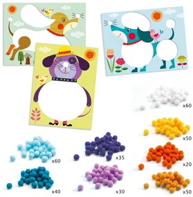 Dogs készlet nemez pomponos képhez - Djeco