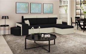 NEVADA Kinyitható sarokkanapé Fekete/krém