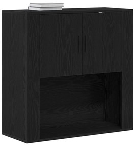Falipolc Fekete tölgy 80x33x80 cm Szerelt fa