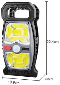 Solar LED Mozgásérzékelős Csipesz Napelem Lámpa – YX-667C, Napelemes és USB Type-C töltéssel, IP65