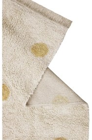 Okkersárga-krémszínű mosható kézi szövésű pamut gyerek szőnyeg 120x160 cm Hippy Dots Honey – Lorena Canals