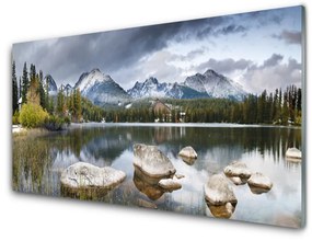 Akrilüveg fotó Lake hegység Forest Landscape 100x50 cm