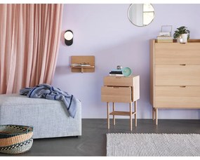 Natúr színű fali polc tölgyfa dekorral 35 cm Less – Hübsch