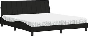 vidaXL fekete szövet ágy matraccal Hanko 180x200 cm