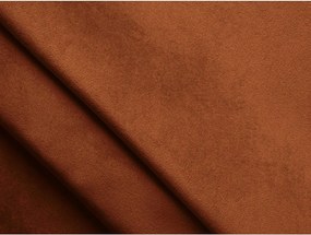 Terrakotta színű kárpitozott ágyneműtartós franciaágy ágyráccsal 140x200 cm Lemi – Makamii