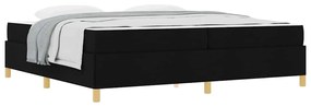 Boxrugós ágy Fekete és fehér és fekete 200 x 200 cm szövet