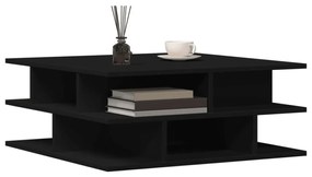 fekete szerelt fa dohányzóasztal 70x70x29 cm