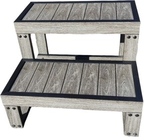 Spa jakuzzi lépcső hidromasszázs kádhoz Kerti Balia Szürke Sima