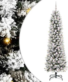 vidaXL Mű karácsonyfa 300 LED-del Fehér 210 cm PVC és Fém és Műanyag
