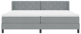 Boxspring Ágy Matrac Kíséretében, Világosszürke, 200x200 cm, Szövet