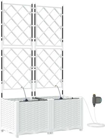 vidaXL Kerti cserép 2 pcs Fehér Acél