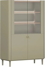Elivo vitrines szekrény 100 cm kétajtós lábakon - eukaliptusz / baltic dune tölgy
