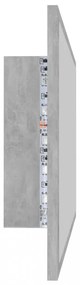 betonszürke akril LED-es fürdőszobatükör 80x8,5x37 cm